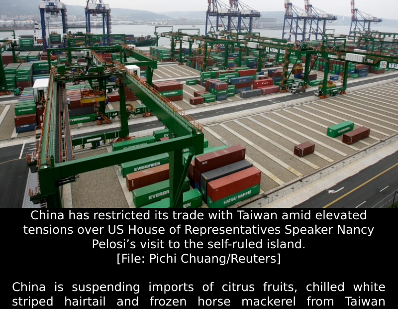 China Imposes Economic Curbs on Taiwan With Sand, Fruit Bans.
 READ:
 
 #China #...