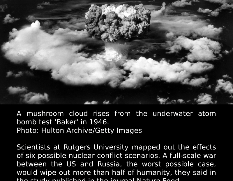 Full-Scale Nuclear War Could Kill 5 Billion People, Study Shows.
 READ: 
 #Crimi...