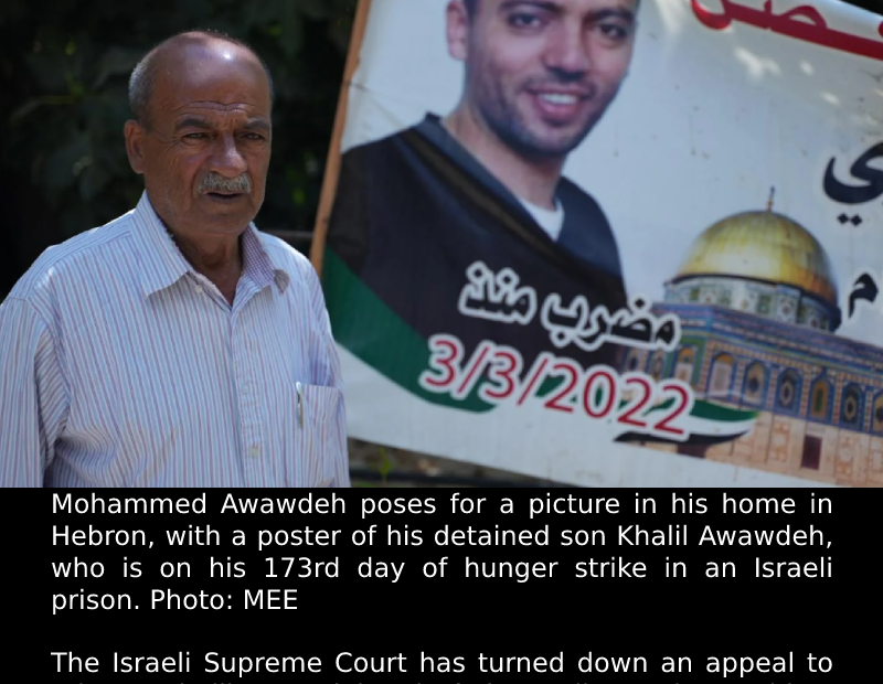 ‘Terrible injustice’: Palestinian detainee in Israel nears 200 days of hunger st...