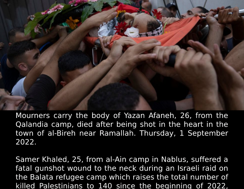 West Bank: Two Palestinians shot dead by Israeli forces.
 READ: 
 #Apartheid #Cr...
