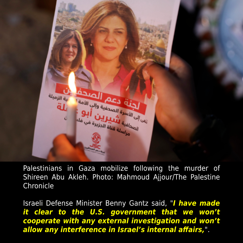 FBI Opens Investigation into Shireen Abu Akleh’s Killing. READ: #Apartheid