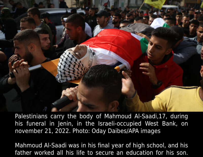Student in Jenin killed by Israeli army on the way to school.
 READ: 
 #Aparthei...