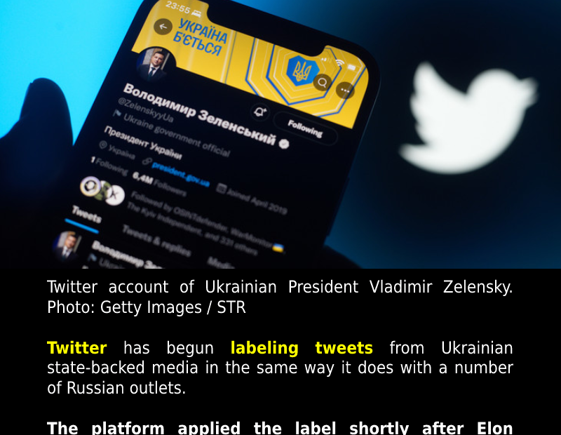 Twitter labels Ukrainian ‘state media’.
 READ: 
 #CriminaliseWar #ElonMusk #Ener...