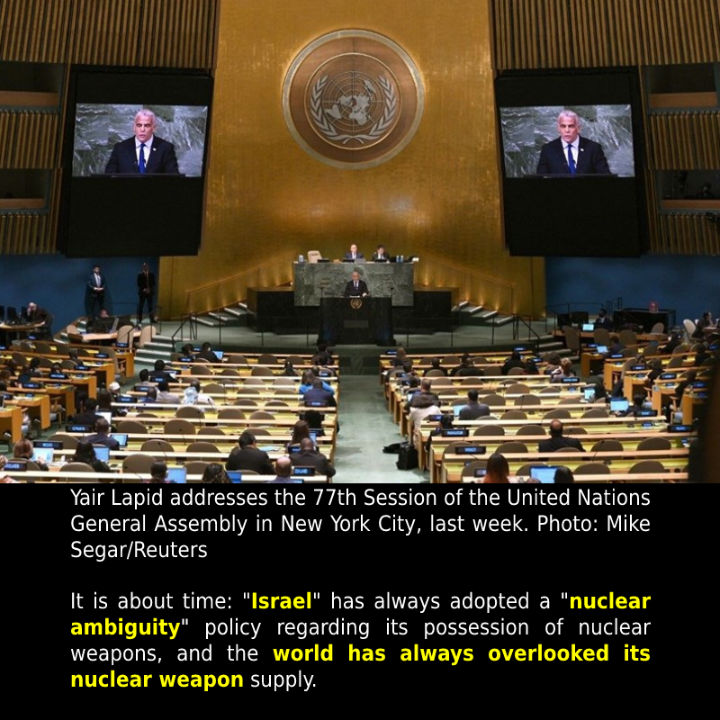 ‘Israel’ must get rid of its nuclear weapons: UNGA. READ: