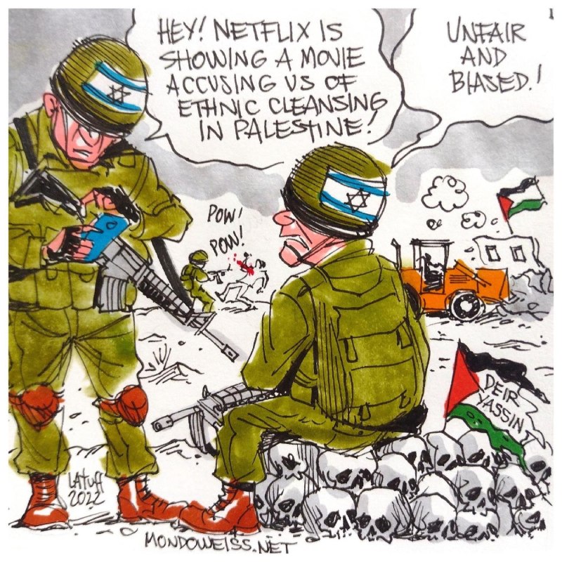 Israel attacks #Netflix for featuring film entitled #Farha. Illustration by Car...