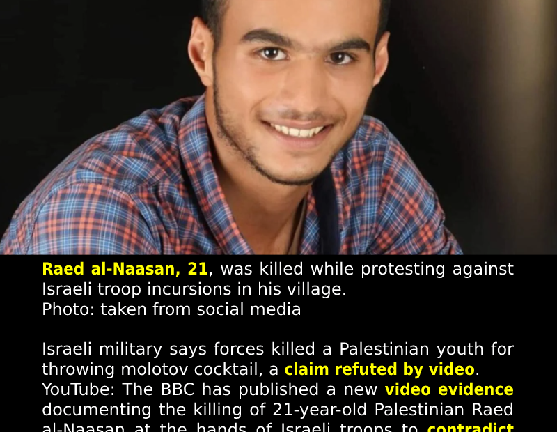 Palestine: New video footage contradicts Israeli claim on civilian killing.
 REA...
