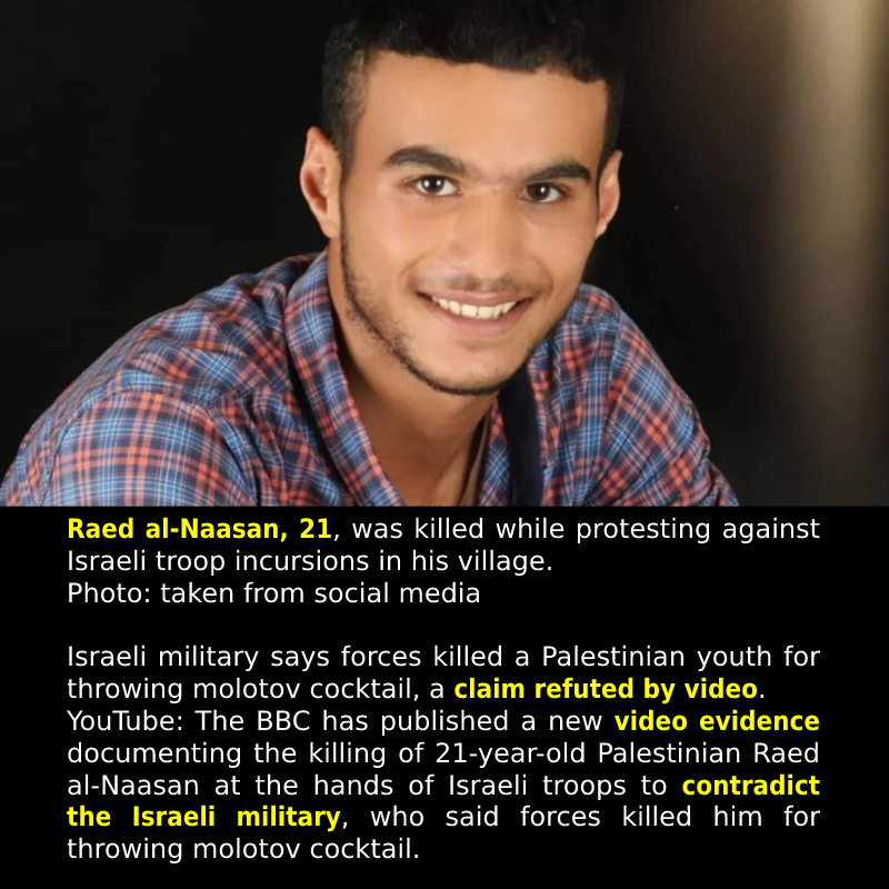 Palestine: New video footage contradicts Israeli claim on civilian killing.