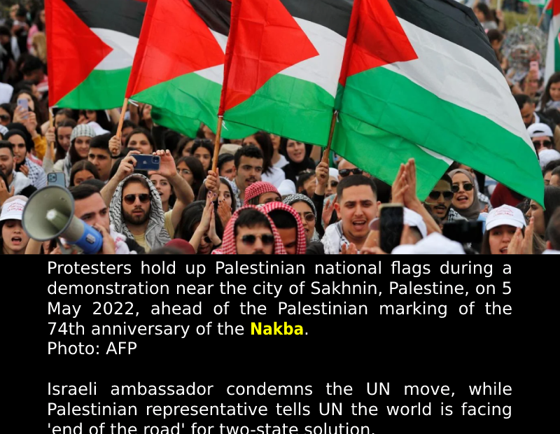 UN approves resolution to commemorate 75th Nakba anniversary.
 READ: 
 #Aparthei...